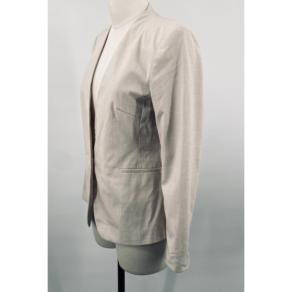 Zara Basic Blazer Single Button Collarless Woven … - image 6